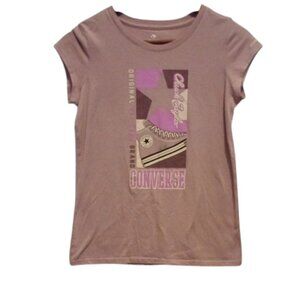 Converse Girls’ Mauve Lavender Logo Graphic Tee Size XL